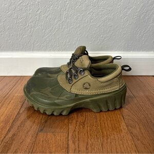 Crocs Axle All Terrain Clogs Lace Up Boat Shoes Boots Camo Women’s Size 6 Green